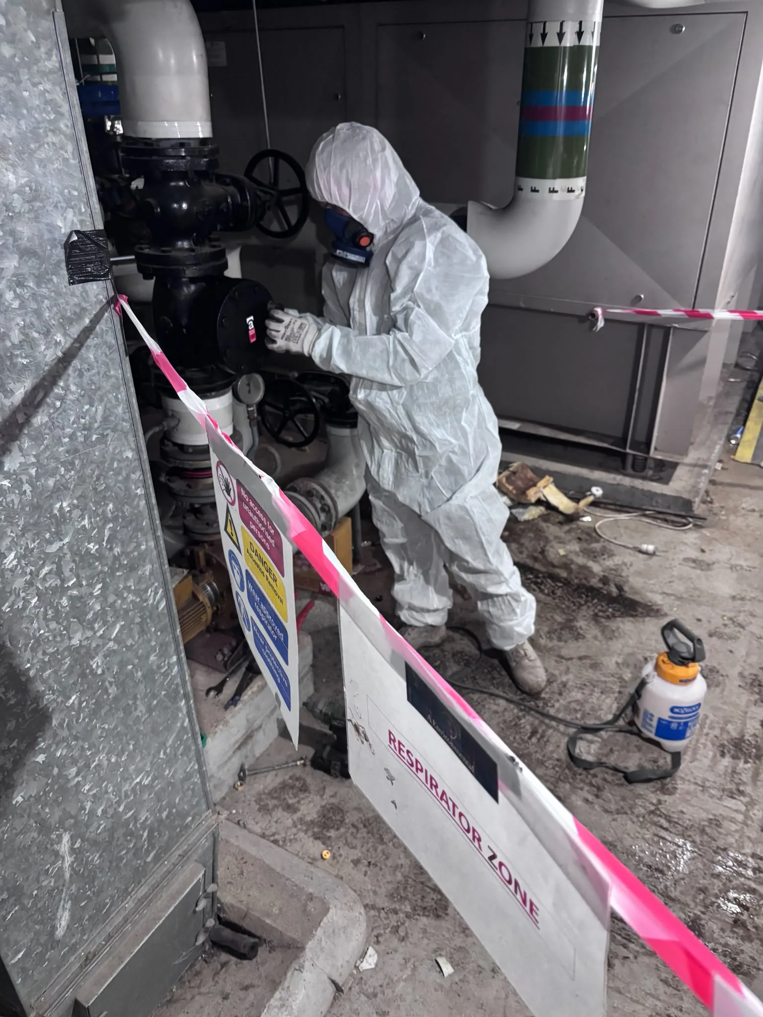 Asbestos artex removal from concrete soffit in Greenwich
